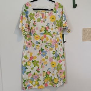 Vintage 60s floral short sleeve mini dress